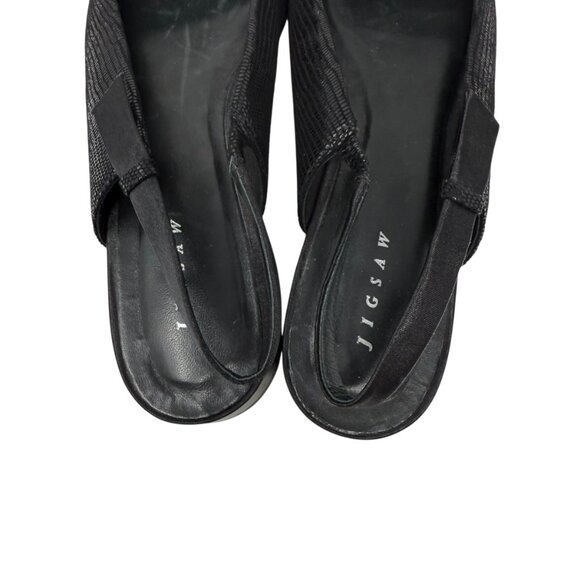 NWT Jigsaw Petra Leather Slingback Flat Black 39 - Picture 5 of 7
